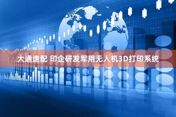 大通速配 印企研发军用无人机3D打印系统